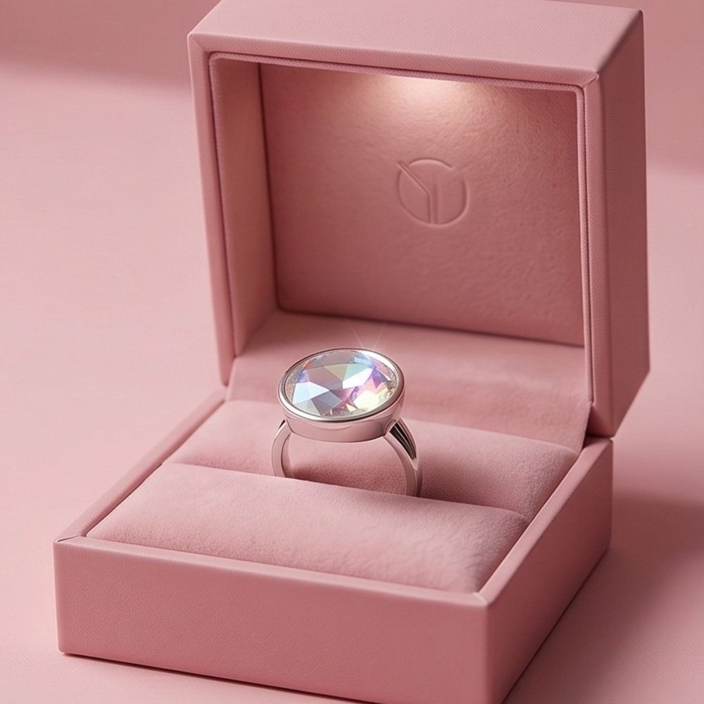 Touchstone Crystal Aurore Boreale ring size 7 Swarovski iridescent bling BNIB - Picture 5 of 9